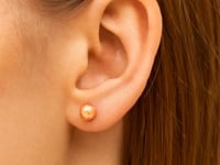 14k Rose Gold Ball Earrings with Faceted Texture(5mm)