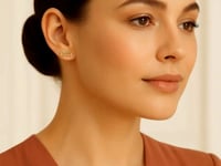 14K Yellow Gold Aquarius Stud Earrings