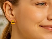 Puffed Up Graduated Hoop Earrings in 14K Yellow Gold