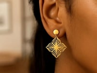 14K Yellow Gold High Polish Flower Cutout Earrings