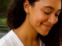 14k Yellow Gold Round Motif Stud Earrings (7mm)