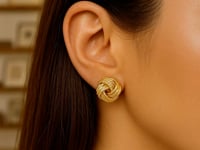 Interweaved Love Knot Stud Earrings in 14k Yellow Gold(12.7mm)