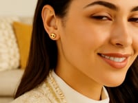 14K Yellow Gold Mariner Link Button Earrings