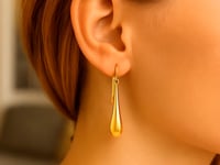 14k Yellow Gold Dramatic Drop Earrings 
