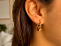 10k Yellow Gold Polished Hoop Earrings (3x15mm)