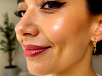 14K Yellow Gold Lighting Bolt Drop Hoop Earrings