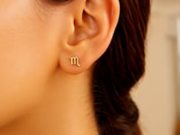 14k Yellow Gold Scorpio Stud Earrings