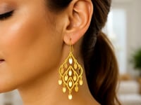 14K Yellow Gold Polished Chandelier Earring