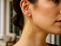 14k Yellow Gold Earrings with Teardrop Dangles