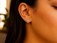 14K Rose Gold High Polish Scribble Heart Stud Earrings