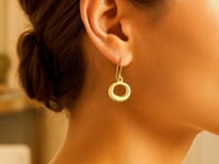 14k Yellow Gold Open Circle Dangle Earrings