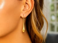 14k Yellow Gold Long Polished Teardrop Dangling Earrings