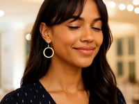 14k Yellow Gold Flat Open Tube Round Earrings