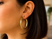 14K Yellow Gold Full Twist Large Hoops Earrings