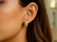 Reversible Textured and Smooth Snuggable Earrings in 10k Yellow Gold