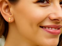 14k Yellow Gold Sagittarius Stud Earrings