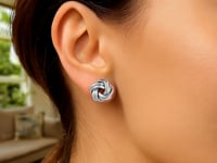 Sterling Silver Polished Two Strand Love Knot Earrings(13mm)