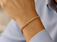 14k Yellow Gold Solid Rope Bracelet (3.00 mm)