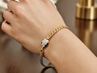 Le Serpent Curb Link Bracelet in 14K Yellow Gold (7.00 mm)