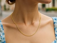 14K Yellow Gold Sparkle Spring Chain Necklace (1.90 mm)