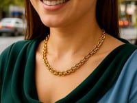 14k Yellow Gold Polished Cable Link Necklace