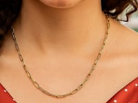 Sterling Silver Gold Plated Paperclip Chain (2.50 mm)