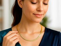 4.0mm 14k Two Tone Gold Reversible Omega Necklace