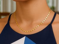 14k Yellow Gold Necklace with Polished Circles