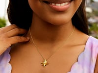 14k Yellow Gold High Polish North Star Necklace