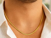 14K Yellow Gold Oval Snake Chain (3.30 mm)