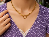 14K Yellow Gold Push Lock Charm Necklace (4.20 mm)