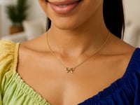 14K Yellow Gold Small Bow Necklace
