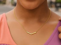 14K Yellow Gold Chevron Necklace