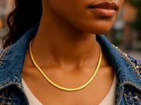 Gold Over Sterling Silver Cubogas Chain Necklace