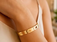 14k Yellow Gold High Polish Keyhole Clasp Bangle (6.00 mm)