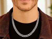 Rhodium Plated Sterling Silver Curb Style Chain (7.90 mm)