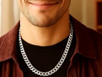 Rhodium Plated Sterling Silver Curb Style Chain (8.40 mm)