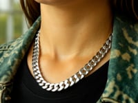 Rhodium Plated Sterling Silver Curb Style Chain (11.60 mm)