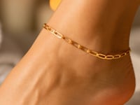 14K Yellow Gold Lite Paperclip Anklet (3.2mm)