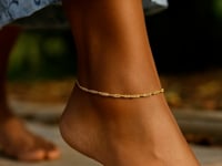 2.1mm 14k Yellow Gold Singapore Anklet 