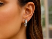 Sterling Silver Twisted C Hoop Earrings