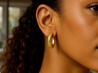 Sterling Silver Yellow Gold Plated Round Hoop Earrings