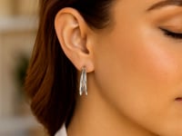 Sterling Silver Double Split Row Hoop Earrings