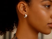 Sterling Silver C Hoop Earrings