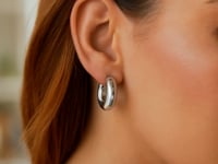 Sterling Silver Small Graduated Hoop Earrings