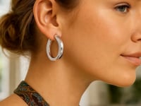 Sterling Silver Round Hoop Earrings