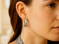 Sterling Silver Round Hoop Earrings