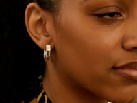 Sterling Silver Hexagon Hoop Earrings