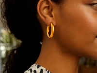 Sterling Silver Yellow Gold Plated Round Hoop Earrings