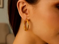 Sterling Silver Yellow Gold Plated Round Hoop Earrings